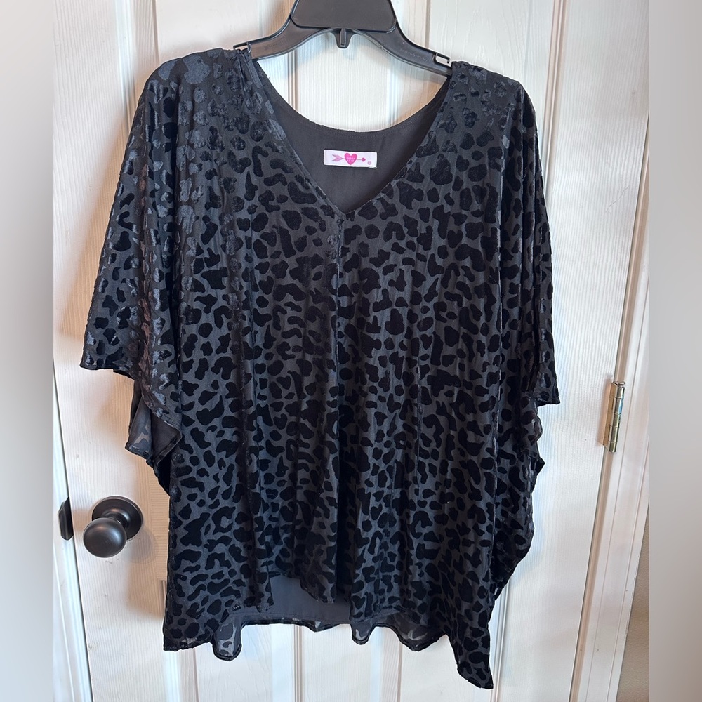 Buddy Love Black Animal Print Blouse